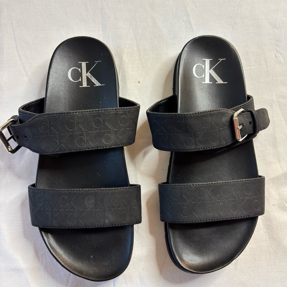 Calvin Klein Black Slide Sandals
